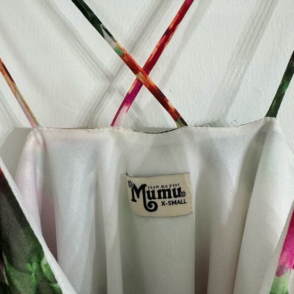 Show Me Your Mumu x Revolve Criss Cross Cactus Bloom Mini Dress Size X-Small - Picture 5 of 10